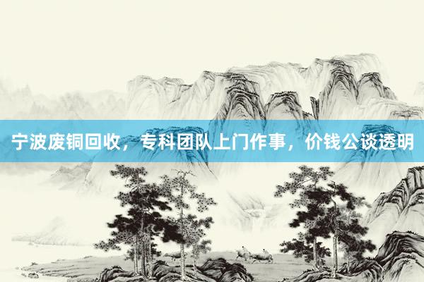 宁波废铜回收，专科团队上门作事，价钱公谈透明